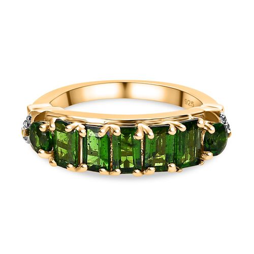 Natürlicher Chromdiopsid Ring, 925 Silber Gelbgold Vermeil, (Größe 16.00) ca. 1.74 ct image number 0