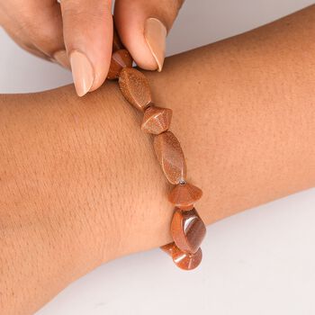 Gold Sandstein Armband Flexibel (18 cm), ca. 100.00 ct