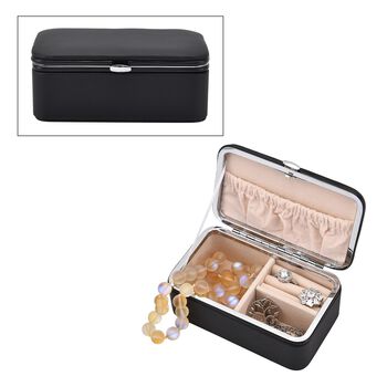 Schmuck-Organizer mit Anlaufschutz Futterung, 12x7,5x5 cm, Schwarz