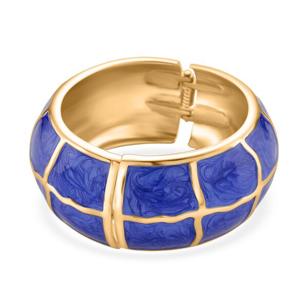 Emaille-Armreif mit Karomuster, ca. 18,5 cm, blau emailliert image number 5