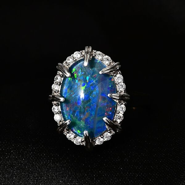 Boulder Opal und Zirkon Ring - 3,65 ct. image number 5