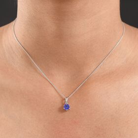 AAAA Tansanit Anh&auml;nger in 950 Platin - 0,86 ct.