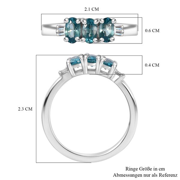 AA blauer Zirkon und Diamant Ring - 1,11 ct. image number 7
