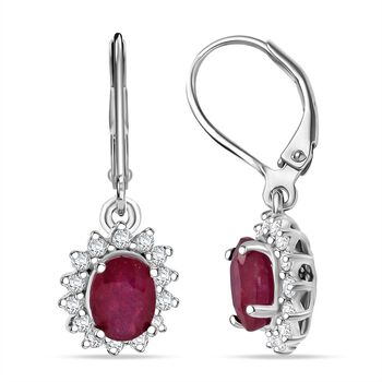 D'Joy afrikanische Rubin und Zirkon Ohrringe - 4,37 ct.