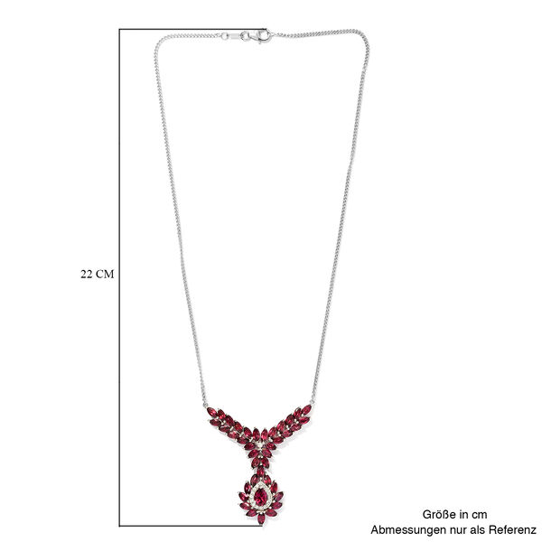 Rhodolith Granat und Zirkon Halskette in Silber image number 6