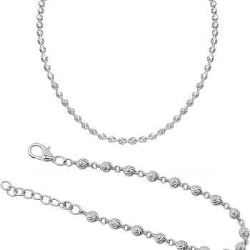 Kugel Armband und Halskette mit Diamantschliff-Muster