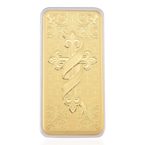 999er Gold-Plättchen mit Kreuzdesign image number 0