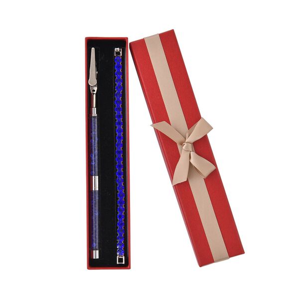 Saphir Kristall Schmuckset Reines Messing image number 6