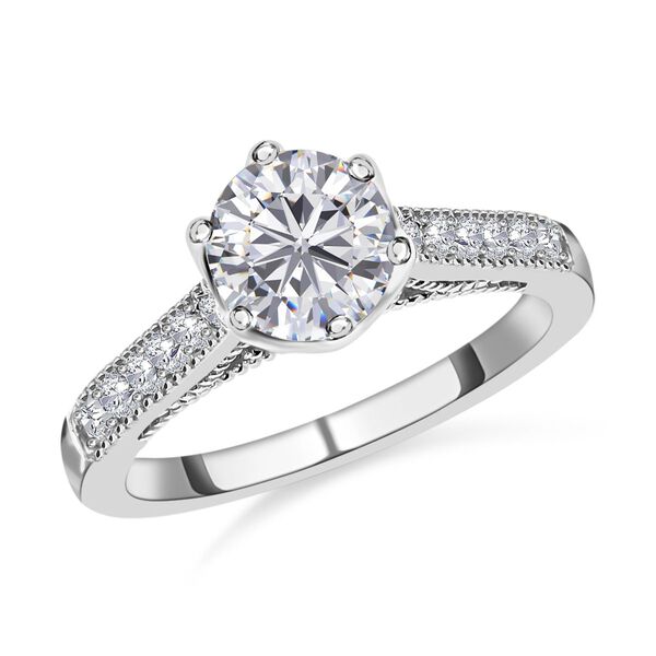 Moissanit-Ring, ca. 1.14 ct