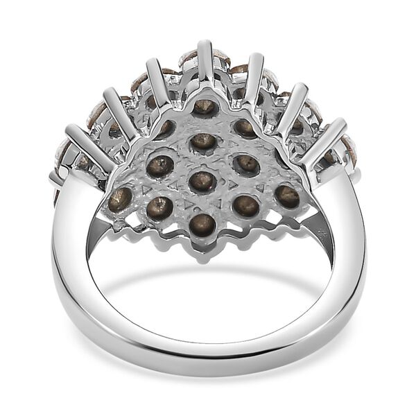 Weißer Kristall Ring, 316L Edelstahl (Größe 17.00) image number 5