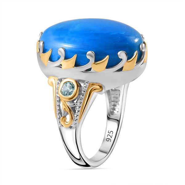 AA Opalina, Schweizer Blautopas Ring, 925 Silber, zweifarbig, (Gr&ouml;&szlig;e 21.00) ca. 13.75 ct image number 5