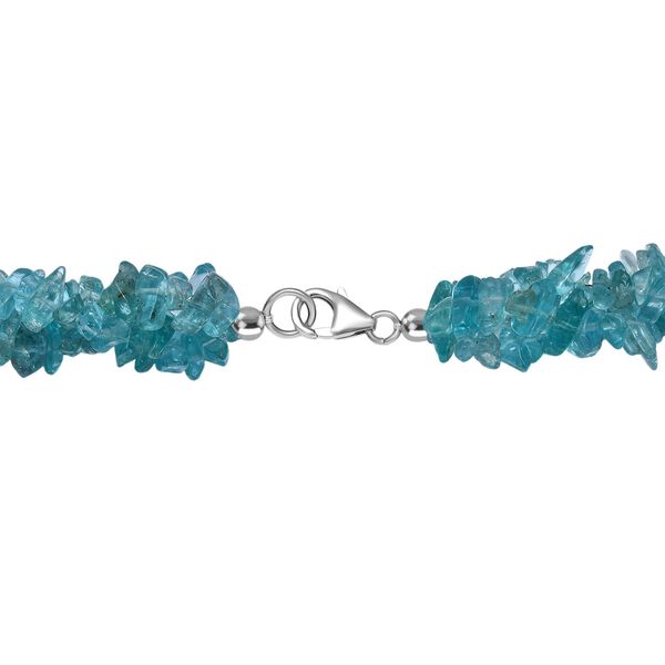 Betroka Blauer Apatit Halskette ca. 50 cm 925 Silber rhodiniert ca. 330.00 ct image number 4