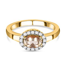 AAA Turkizit und weißer Zirkon-Ring - 1,09 ct.