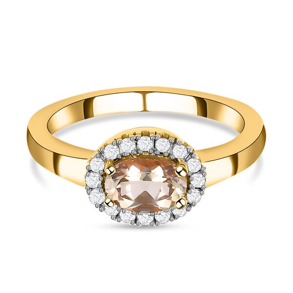 AAA Turkizit und wei&szlig;er Zirkon-Ring - 1,09 ct.