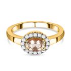 AAA Turkizit und weißer Zirkon-Ring, 925 Silber Gelbgold Vermeil (Größe 17.00) ca. 1.09 ct