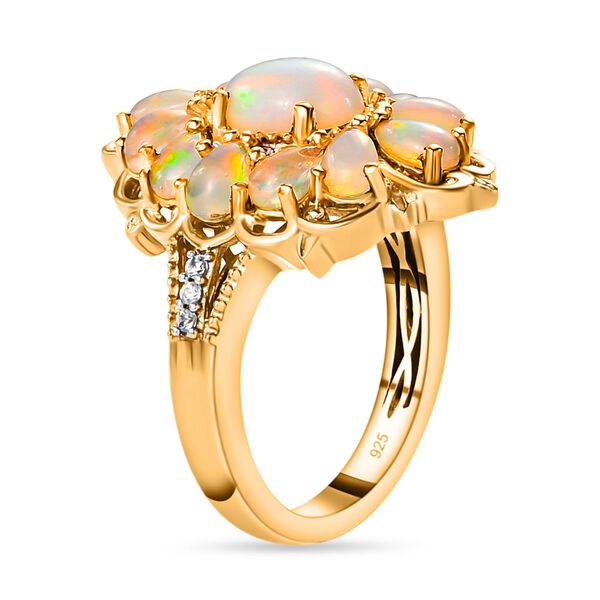 Nat&uuml;rlicher, &auml;thiopischer Welo Opal-Ring, 925 Silber vergoldet (Gr&ouml;&szlig;e 17.00) ca. 2,61 ct image number 5