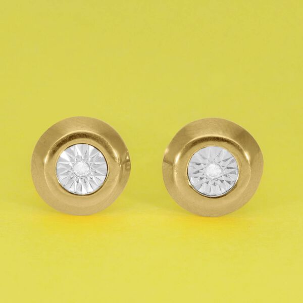 Diamant Solit&auml;r-Ohrstecker in Silber image number 2