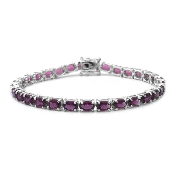Rhodolit Granat Armband ca. 19 cm lange 925 Silber ca. 14.28 ct