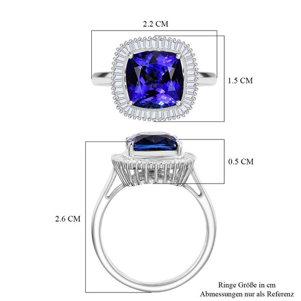 RHAPSODY AAAA Tansanit und VS Diamant Ring in 950 Platin - 4,93 ct. image number 7