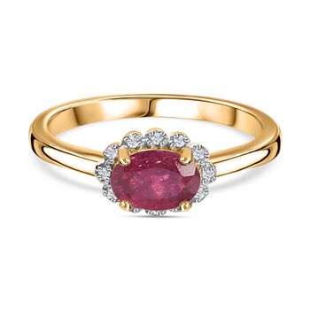 Afrikanischer Rubin und Diamant Ring - 0,69 ct.