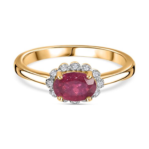Afrikanischer Rubin und Diamant Ring - 0,69 ct.