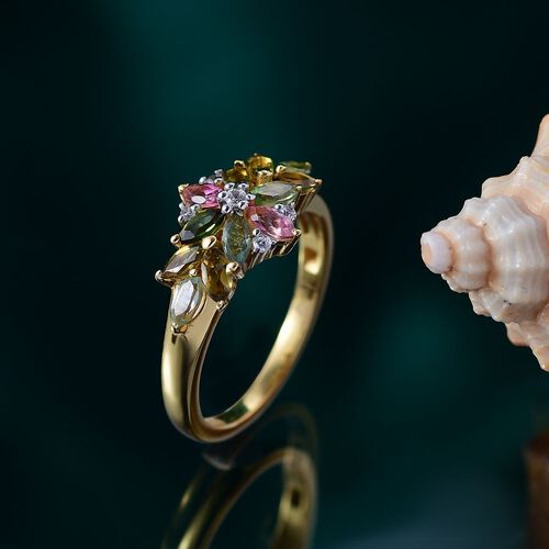 Multi-Turmalin und Zirkon Ring - 1 ct. image number 1