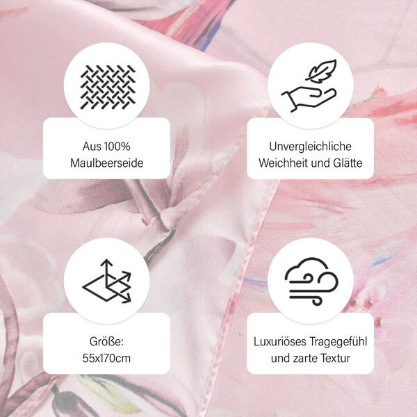 LA MAREY Maulbeerseide-Schal, Pink image number 4