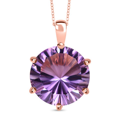 Rose De France Amethyst Schmuckset 925 Silber 750 Ros&eacute;gold Vermeil ca. 5.60 ct