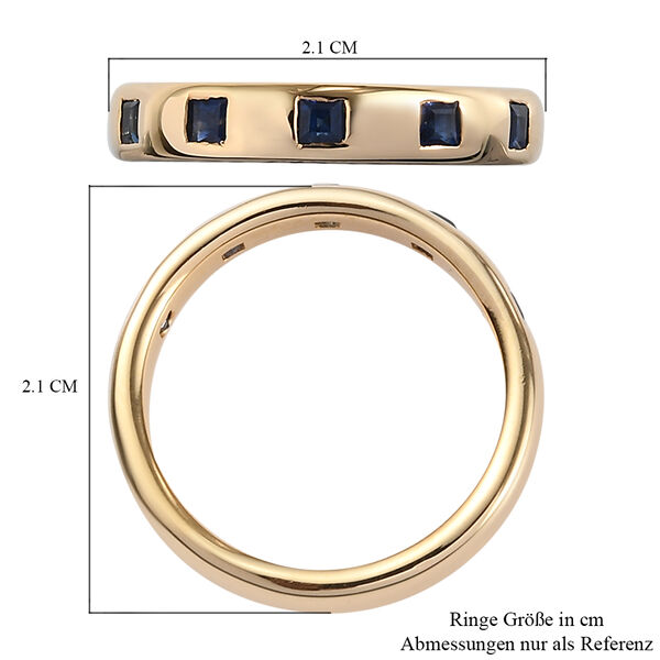 Kanchanaburi blauer Saphir-Bandring, 925 Silber Gelbgold Vermeil, 0,40 ct. image number 7