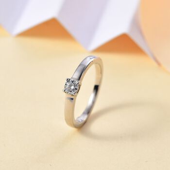 LUXURIANT DIAMOND- Labor Diamant Ring und Ohrringe, 925 Silber rhodiniert