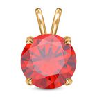 Roter Zirkonia Anhänger, 925 Silber vergoldet ca. 5,00 ct