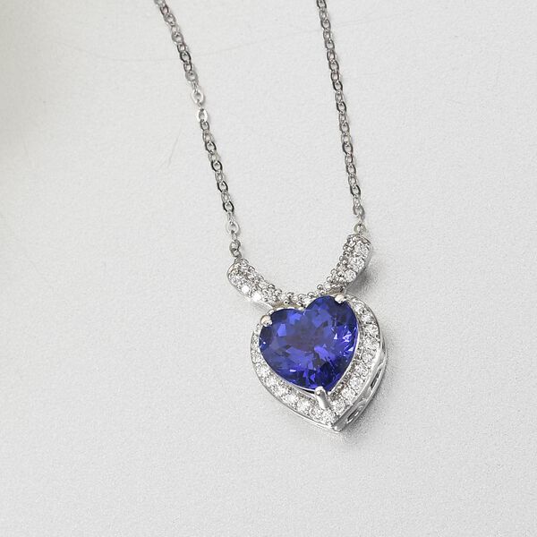 RHAPSODY AAAA Tansanit und Diamant-Anhänger mit Kette, VS E-F, 45 cm. 950 Platin ca. 2,32 ct image number 3