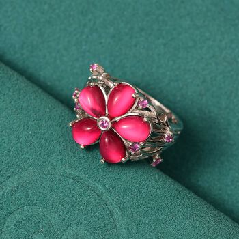 GP Italian Garden Kollektion - Maulbeer Mondstein, rosa Saphir, Kanchanaburi blauer Saphir Ring - 4,30 ct.
