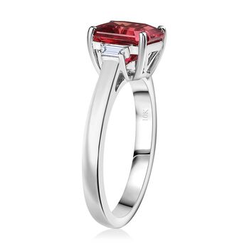 LUXURIANT DIAMOND- zertifiziert und gepr&uuml;ft AAA Labor Padparadscha Saphir und Labor Diamant Ring in 417 Wei&szlig;gold - 3,2 ct.