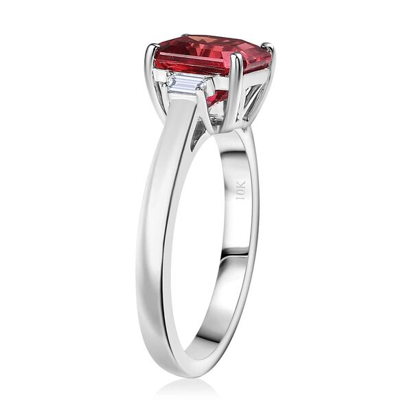 LUXURIANT DIAMOND- zertifiziert und gepr&uuml;ft AAA Labor Padparadscha Saphir und Labor Diamant Ring in 417 Wei&szlig;gold - 3,2 ct. image number 3
