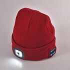 Vielseitige Strickmütze mit Bluetooth und eingebautem LED-Licht, burgunder image number 1