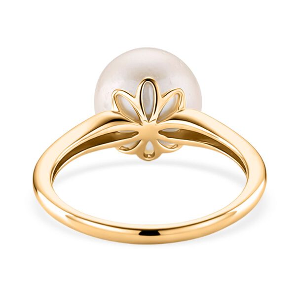 D'Joy Wei&szlig;e Edison Perle (12-13 mm) Ring 925 Silber vergoldet (Gr&ouml;&szlig;e 18.00) image number 6