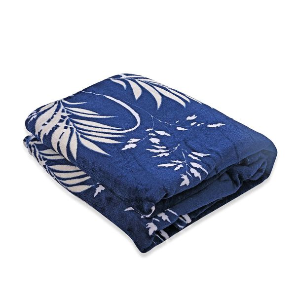 Ultraweiche bedruckte 155gsm Flanell Kuscheldecke, 200x150cm, Marineblau-Wei&szlig; image number 5