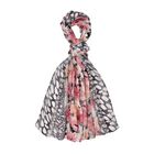 LA MAREY 100% Maulbeerseide Seidenschal, 55cm x 170cm, Schwarz und Pink