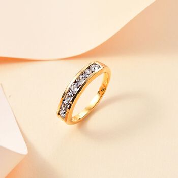 J Francis gefertigt mit SWAROVSKI- Wei&szlig;er Swarovski Kristall Ring, 925 Silber vergoldet