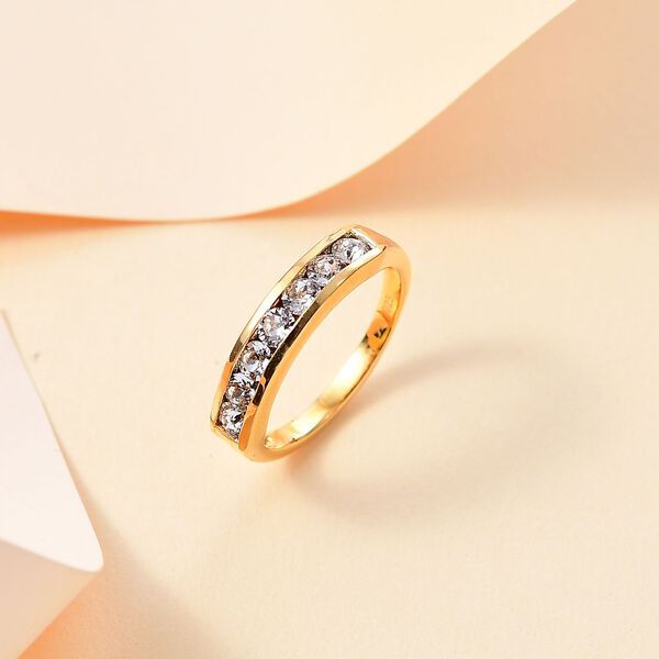 J Francis gefertigt mit SWAROVSKI- Wei&szlig;er Swarovski Kristall Ring, 925 Silber vergoldet image number 2