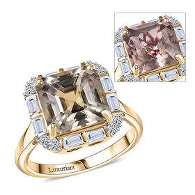 LUXURIANT DIAMOND - AAA Turkizit, Lab Grown Diamant Ring 417 Gold (Gr&ouml;&szlig;e 20.00) ca. 5,37 ct