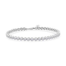 Lustro Stella Weißer Zirkonia Armband ca. 18 cm 925 Silber rhodiniert