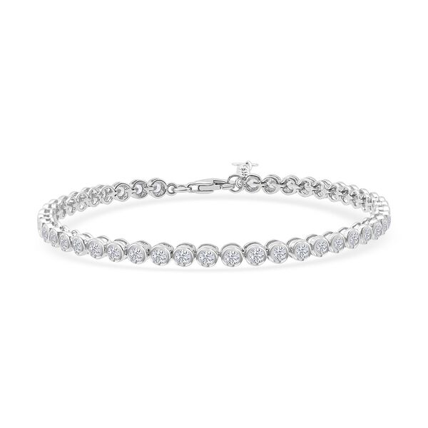 Lustro Stella Weißer Zirkonia Armband ca. 18 cm 925 Silber rhodiniert image number 0