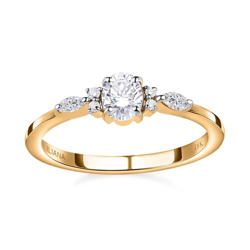 Weißer Diamant SI1 IGI zertifiziert  Ring 750 Gold (Größe 18.00) ca. 0,50 ct image number 0
