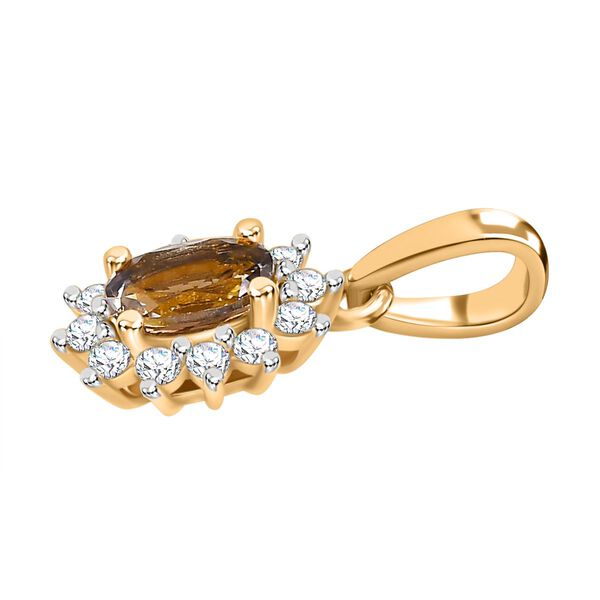 AA Nat&uuml;rlicher goldener Tansanit und Zirkon Anh&auml;nger - 0,71 ct. image number 4