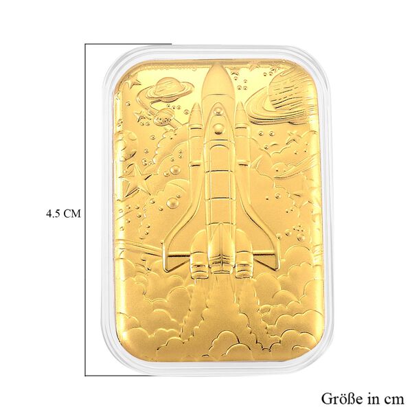 999er Goldfolie mit Raketenmotiv, 10mg, 3,1x4,5cm image number 5