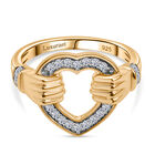 LUXURIANT DIAMOND - Lab Grown Diamant SI-GH Ring 925 Silber 750 Gelbgold Vermeil (Größe 19.00) ca. 0.25 ct