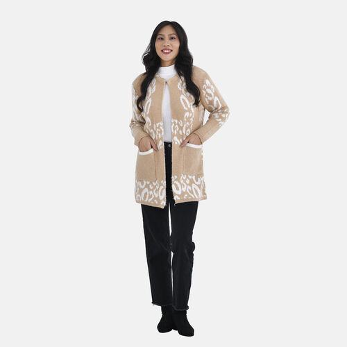 Cardigan Damen mit 2 Taschen, Crème image number 0