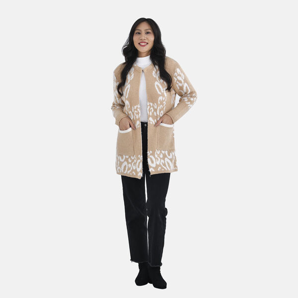 Cardigan Damen mit 2 Taschen, Crème image number 0